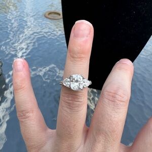 Sterling Silver Cubic Zirconia Cushion Cut Ring size 5